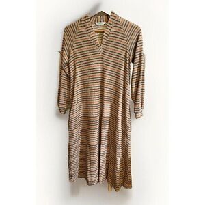 Vintage Sears JR Bazaar Stripe Terrycloth Midi Dress Size 1.     ‎ E